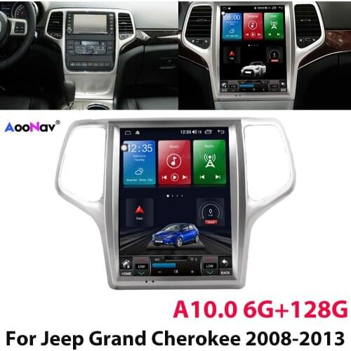 For Jeep Grand Chrokee 2008 - 2013 GPS Navigation Auto Radio Stereo DSP 6+128GB Tesla Style Android 10.0 Car Multimedia Player