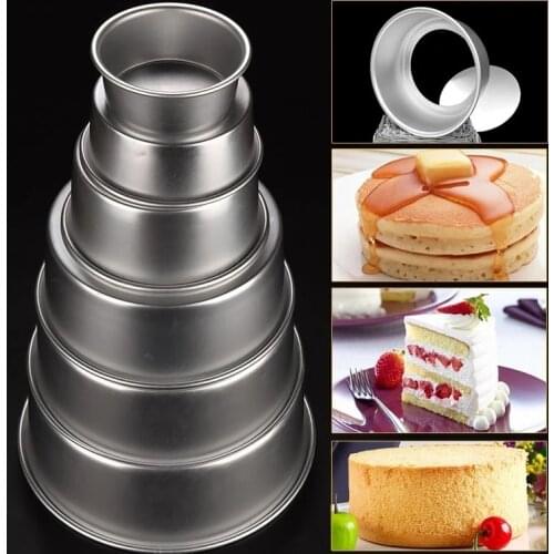 2/4/5/6/8/9/10inch Patisserie Cake Mould Aluminum Alloy Round Pudding Cheesecake Mold with Removable Bottom DIY Baking Tools