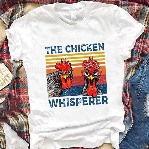 Unisex Vintage Style The Chicken Whisperer T Shirt Farmer Gift Farm Life Cotton Top Tees