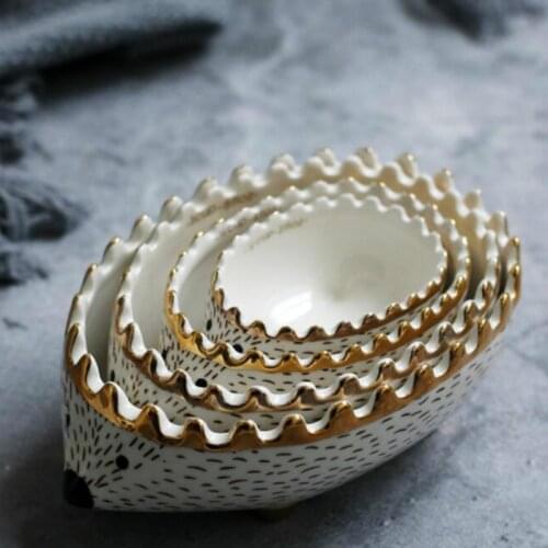Phnom Penh Ceramic Bowl Hedgehog Bowl Pet Food Bowl Nordic Dessert Sauce Dish Creative Animal Kids Snack Box