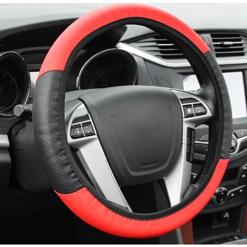 Car Steering Wheel Covers Leather Protector Accessories for peugeot 206 207 208 307 308 407 508 2008 3008 for citroen c4 c5 c3