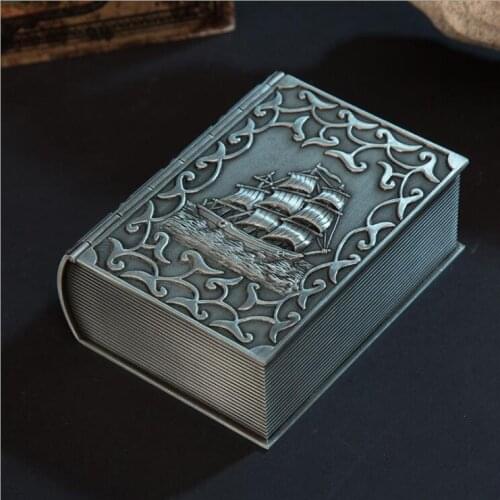 Creative Book Design Tin Color Metal Jewelry Storage Box Storage Containers Makeup Organizer Womens Gifts Z203