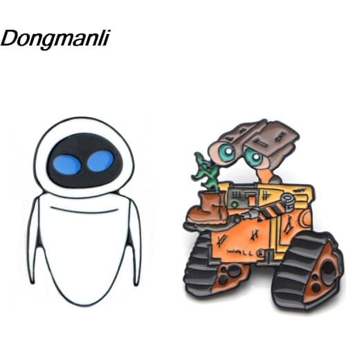 LT135 Anime icons Robot Enamel Pin Brooches Cartoon Creative Metal Brooch Pins Badge backpack bag Collar Jewelry Kids Gifts