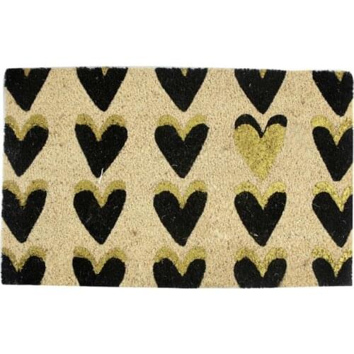 Porland Coco Black Heart Doormat 40x70cm