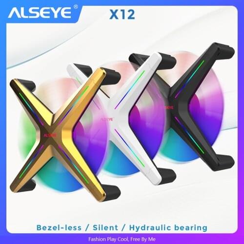 ALSEYE X12 Adjustable RGB 120mm 3-pieces Computer Case Fan Set PWM Appearance Plating Process Compatible with Sync 3pin VDG MB