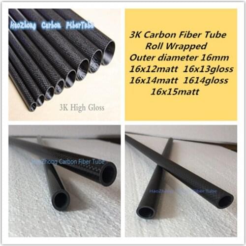 OD16mm ID12mm 13mm 14mm 15mm X500mm High Quality 3K Carbon Fiber Fabric Wound/Winded/Woven Tube Carbon Tail Boom Factory Supply