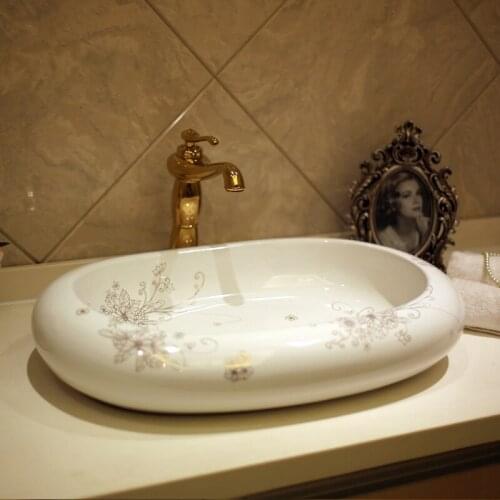 Increase oval China Artistic Handmade Art wash basin Ceramic Counter Top Wash Basin Bathroom Sinks modern ceramics wash basin