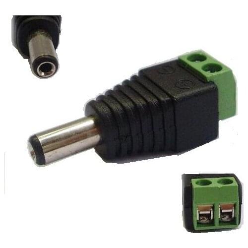 5.5*2.5mm dc Male DC power jack 5.5x2.1mm connector adapter plug for cctv camera or LED light