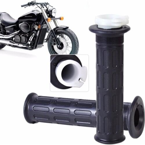DWCX 2x Motorcycle 7/8" Rubber Throttle Handlebar Handle Bar Twist Hand Grips for BMW Harley Bobber Honda Yamaha Kawasaki Suzuki