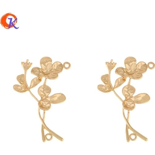 Cordial Design 50Pcs 31*42MM Jewelry Accessories/Connectors/Flower Shape/Copper Material/Hand Made/Earring Findings/DIY Making