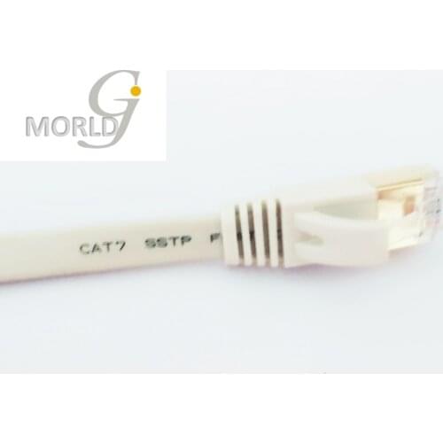 MORLDGJ CAT7 LAN Network Cable Flat RJ45 High Speed Patch Cord STP Gigabit with Gold Plated Lead for Switch/ Rout Made In China