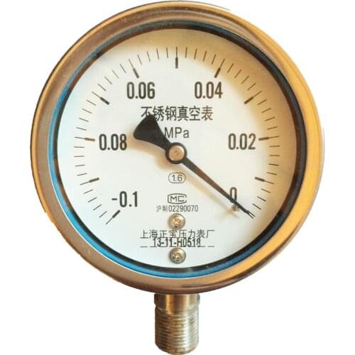 Shanghai is the treasure of YBF100 -0.1-0 vacuum stainless steel high temperature hydraulic pressure gauge chlorine corrosion re