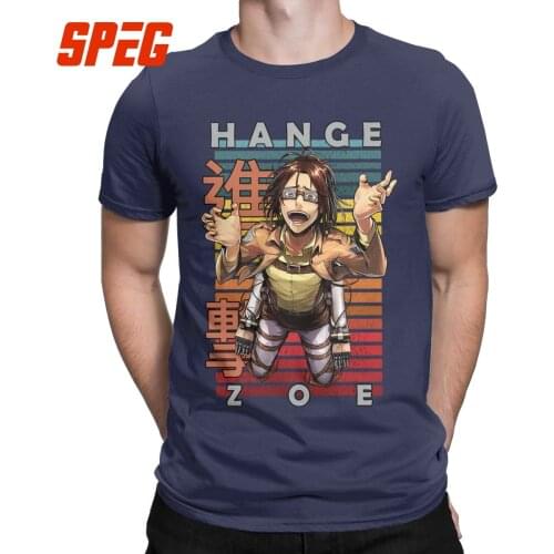 Hange Zoe Attack On Titan Snk Cool AOT T-Shirt for Men Crewneck Pure Cotton T Shirts Short Sleeve Tee Shirt Printed Clothes