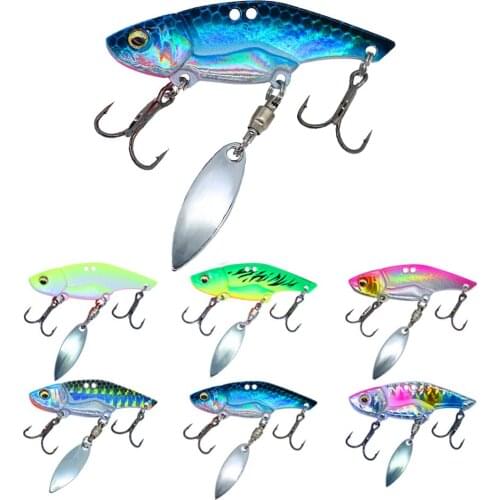 Rotating Metal Bait 11G/15G VIB Vibration Sinking Tail Fishing Lures Artificial Bait Spinner Spoon Jigs Fishing Tackle Hard Lure