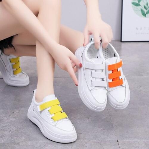 2021 Women Casual Shoes Summer Fashion Platform White Shoes Comfort Breathable Mesh Women Sneakers High Quality Leather Footwear