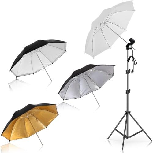 4 Pcs 83cm Photo Studio Umbrella Photography Photo Video Light Reflector Umbrella Gold Sliver Black 3 Color