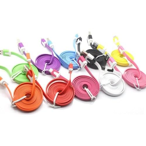 1M/3ft Noodle Flat Micro USB Data Sync Charger Charging Cable for Samsung HTC Sony Nokia LG Blackberry Motorola