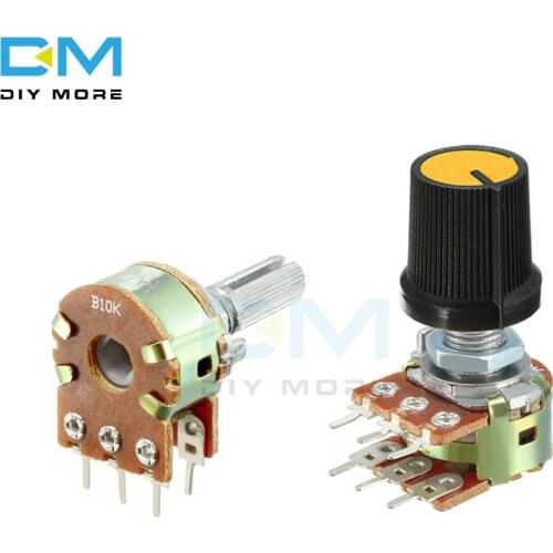 10PCS Potentiometer B1K B2K B5K B10K B20K B50K B100K B250K B500K B1M Resistor Linear Taper Rotary Caps Knob Ohm Electronic Kit