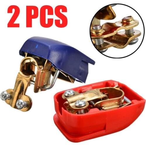 2pcs 12V Quick Release Battery Terminals Red Blue Battery Clamps for Auto Car Vehicle Caravan Quick Release Lift Off Car Tools