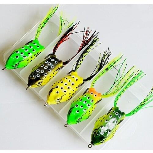 2Pcs/lot Soft Toad Frogs Bass Fishing Lure Hollow Body Top water Frogs Fishing Lures Baits