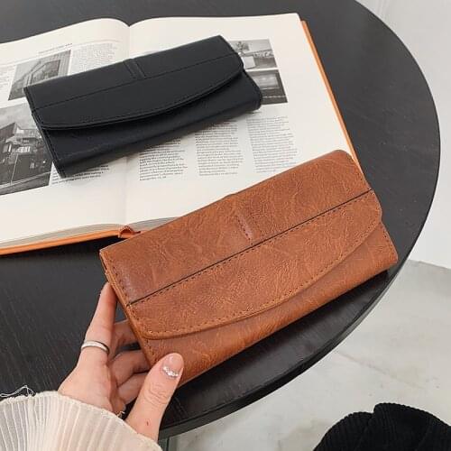 2021 Fashion Womens Wallet Female Long Wallets Hollow Leave Pouch Handbag for Women Coin PU Leather Purses Cardholder