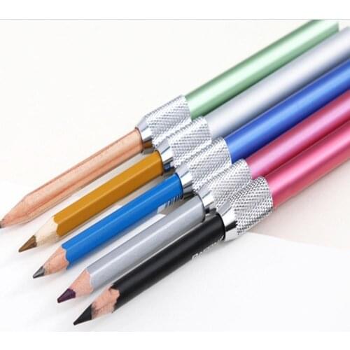 3pcs Metal Pencil Lengthened Extender Holder Sketch School Office Art Writing Tool DU55