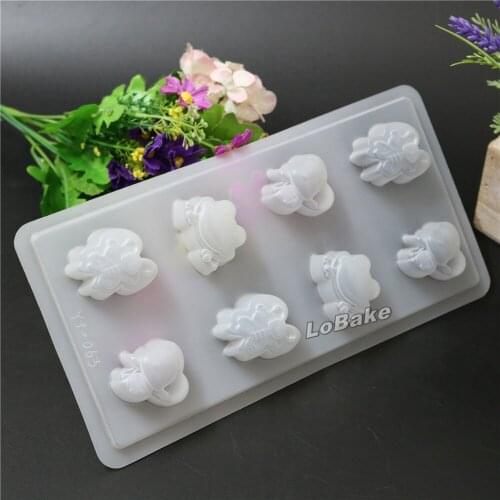 5pcs/lot) Nice 8 cavities Butterfly Bee Frog shape Semi-transparent PP Plastic Moon cake pudding Chocolate Candy jelly Molds