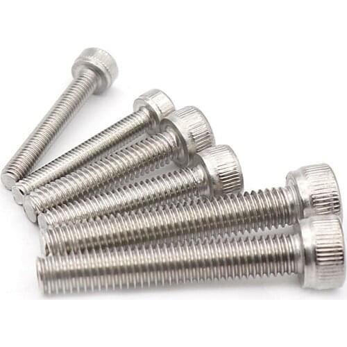 5pcs M3 M4 M5 Hexagon socket head screw 304 stainless steel bolt cylindrical head screws knurled cup for 3d printer parts