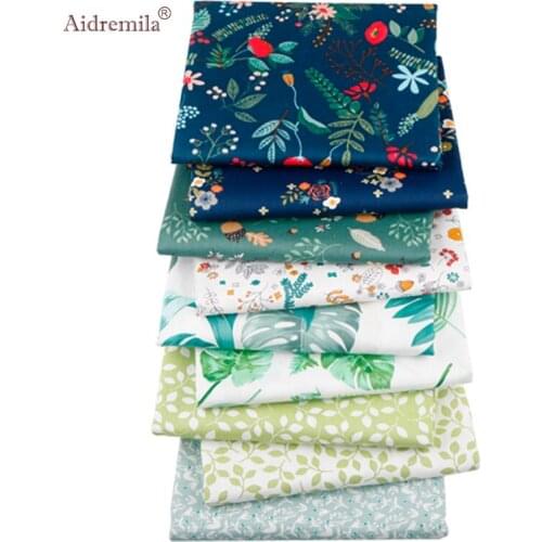 Aidremila,Leaves Series Cotton Cloth Printed Twill Fabric DIY Baby&Children Quilt Sheet Pillow,Fashion Women Material 50x160cm