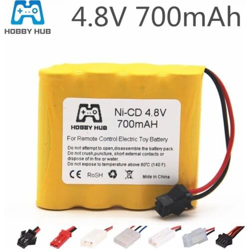 4.8v 700mah Ni-Cd Battery AA 4.8v rechargeable battery pack For Remote Control Toys Electric Car Nicd 4.8 V Bateria SM-2P Plug