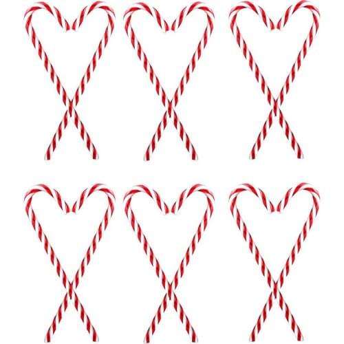 12pcs Acrylic Candy Canes Christmas Decoration Sugar Cane Xmas Tree Hanging Ornaments For Home Christmas Happy New Year Supplies