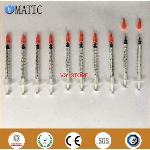 Free Shipping Quality 10 Sets 1cc 1ml Syringe With Orange Color Glue Dispensing Syringe Cap / Stopper