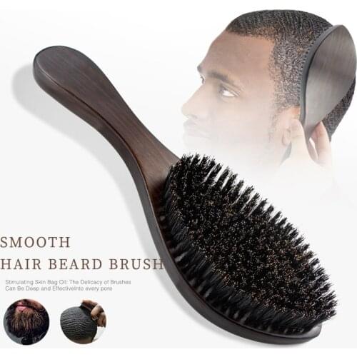 Pure Natural Bristles And Beard Brush Head Massage Hair Brush Beard Trimming Tool