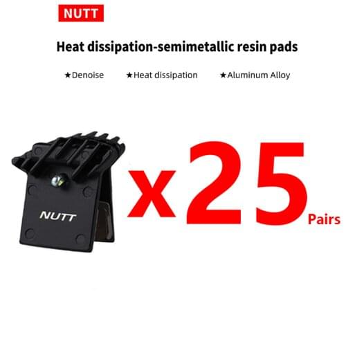 25 Pairs NUTT MTB Bicycle Disc Brake Pad With Cooling MTB Hydraulic Caliper Heat Dissipation Semi Metal Resin Bike Accessories