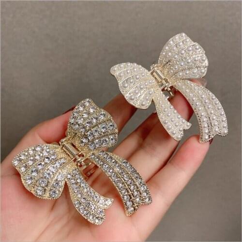 Women Bowknot pearl hair accessories water brick hair clip hair clip girls hairpins