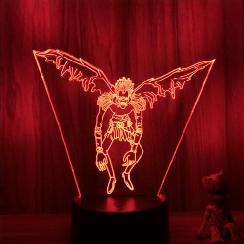 3D Nightlight Anime Death Note Ryuk Action Figure 7 Colors Touch Optical Illusion Lamp Gift Decor Model Toy