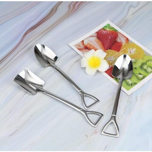 2PCS 304 stainless steel coffee spoon Ice Cream Creative Tea Spoons Tableware kitchen accessories