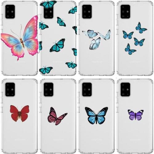 Pretty butterfly Anime Style Transparent Phone Case Hull For Samsung Galaxy A 50 51 20 71 70 40 30 10 80 E 5G S Shell Art Cell C
