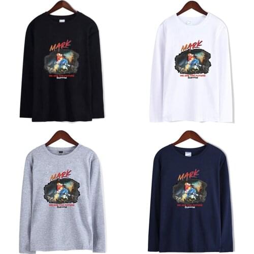 Mark Super T-shirts Kpop Fashion Hip Hop Men Women T Shirts Homme Tee Shirt Casual Long Sleeve T-shirt Harajuku Sweatshirts Tops