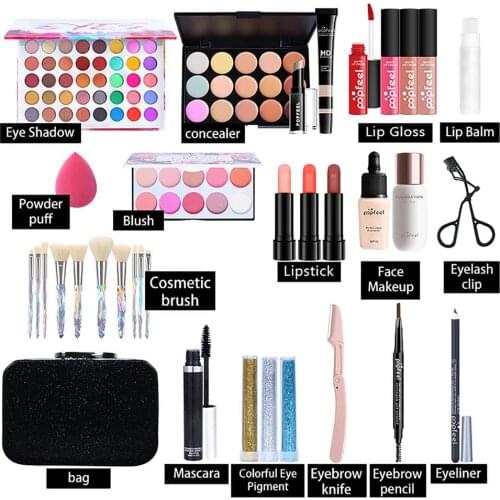 KIT014 Makeup Set Female Beginner Student Novice Full Set of Light Makeup Gift Box Cosmetic Combination 35 Piece Set