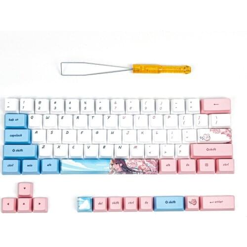 Custom 60% PBT Keycaps Set OEM Profile for MX Mechanical Gaming Keyboard ANSI GH60 RK61/ALT61/Annie/poker GK61 64