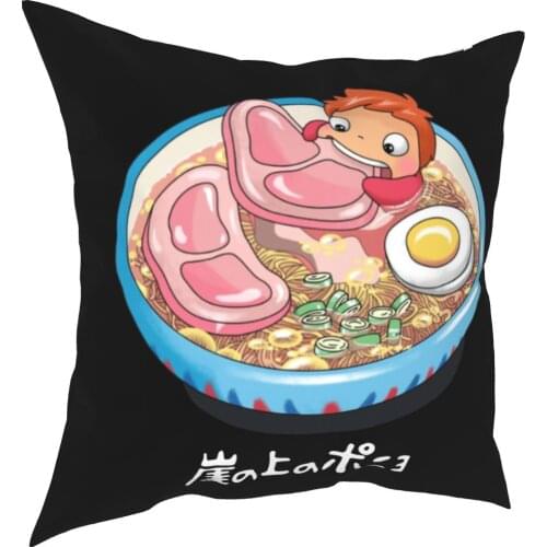 Ponyo On The Cliff Pillowcase Printed Polyester Cushion Cover Gift Anime Throw Pillow Case Cover Home Square 40X40cm