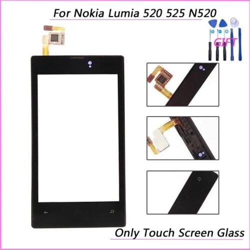 New for Nokia Lumia 520 525 N520 touch digitizer touch screen front Glass lens panel Replacement part(No lcd