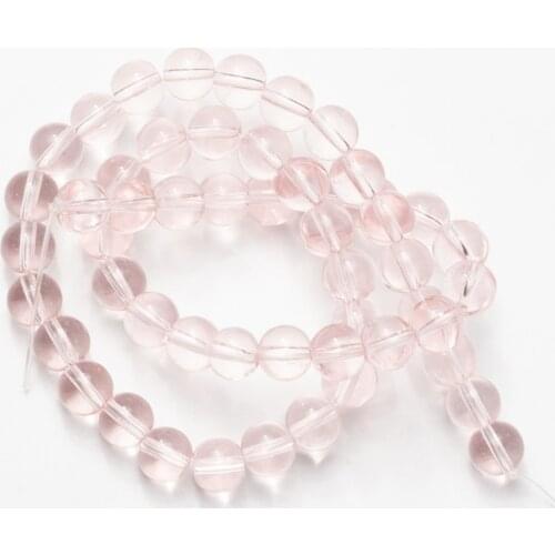 Wholesale Natural Pink Glass Beads Stone Round Loose Beads 4mm 6mm 8mm 10mm for Jewelry Making Bracelet Necklace DIY