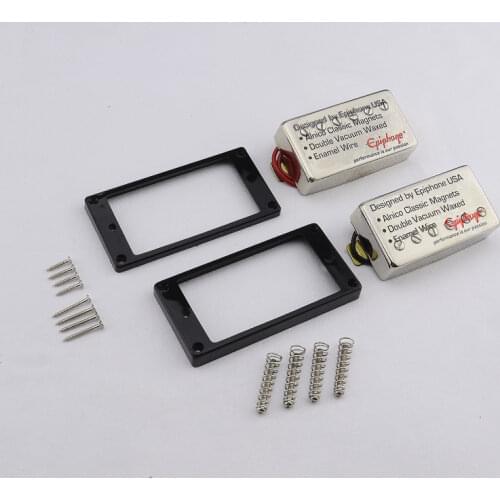 1 Set Original Genuine Epi SG400 Electric Guitar Alnico Bar Humbucker Pickup Nickel Cover