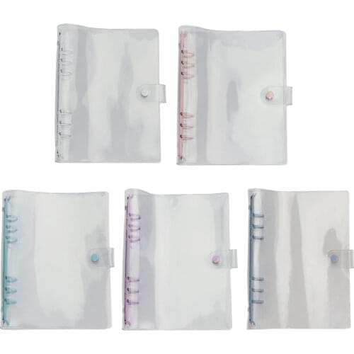 Loose Leaf Macaron Binder A5 A6 Cover-Photo Organizer Diary-Bullet Transparent Case White Pink Binder A5 Planner Binder Cover