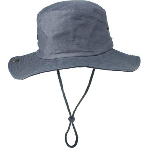 Fisherman Hats Big Brim Summer Men Women Bucket Hat With String Fisherman Caps