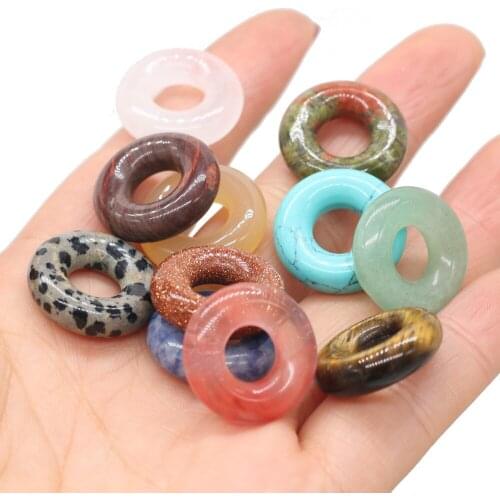 Natural Stones Pendant Turquoises Round Big Hole Loose Beads for jewelry making DIY Necklace Bracelet accessories