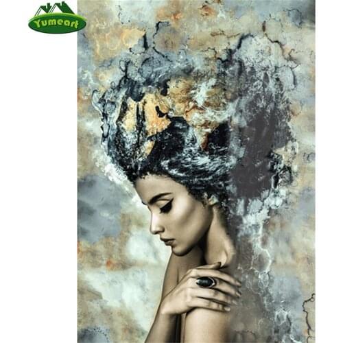 Full Square Drill 5D DIY Diamond Painting Abstract Girl 3D Embroidery Fantasy Face Cross Stitch Rhinestone Mosaic Home Decor Art