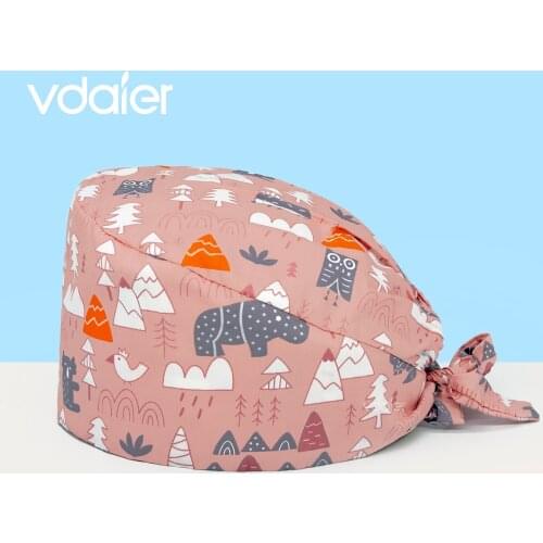 Working Cap Print scrubs caps Medical Nurse Work hat Cotton scrub hat Doctor cap Pet Veterinary Laboratory Cap scrub caps